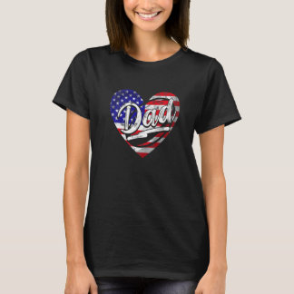 T-shirt Hommes Patriotique Américain Drapeau Coeur Rugby P