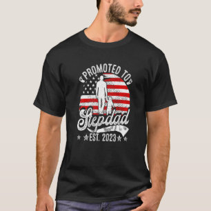 T-shirt Hommes Patriotique Promu À Stepdad Est 2023 Amériq