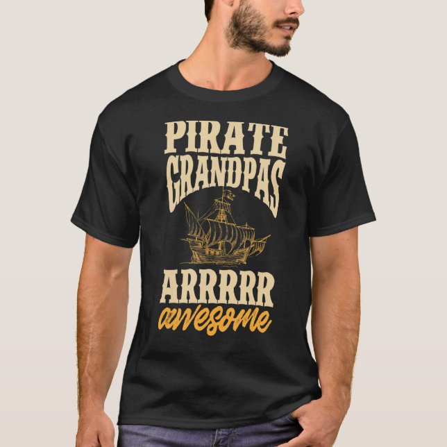 T-shirt Hommes Pirate Grand-père Jolly roger Freebooter 3 (Devant)