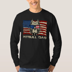 T-shirt Hommes Pitbull Papa Américain Pitbull Chien Usa Dr