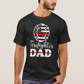 T-shirt Hommes Pompier Papa Fier Fier Fête des pères pompi