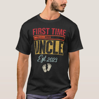 T-shirt Hommes première fois oncle Est 2023 Fête des pères