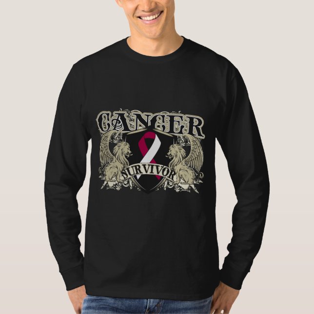 T-shirt Hommes principaux de survivant de Cancer de cou (Devant)