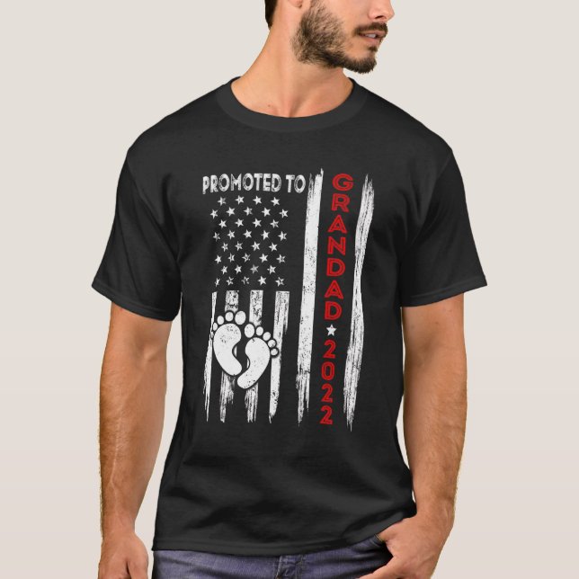 T-shirt Hommes Promus Au Père Du Drapeau Américain Grand 2 (Devant)
