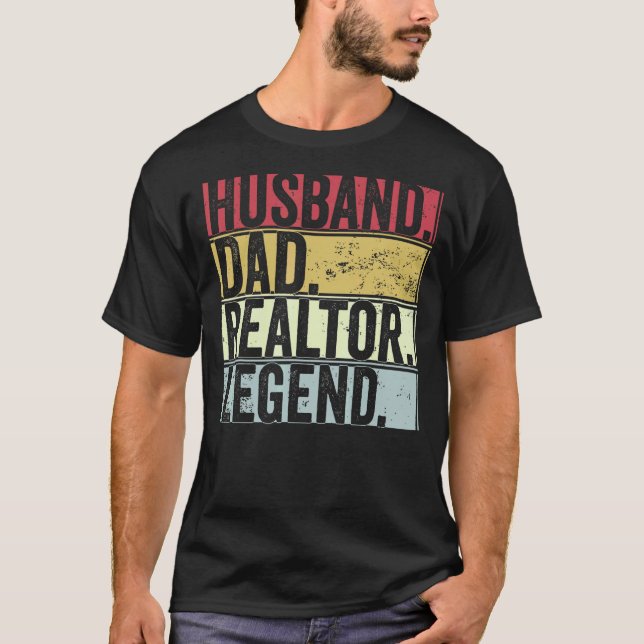 T-shirt Hommes Retro Mari Papa Realtor Légende Pour Père (Devant)