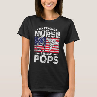 T-shirt Hommes Rétro Mon Infirmière Préférée M'Appelle Pop