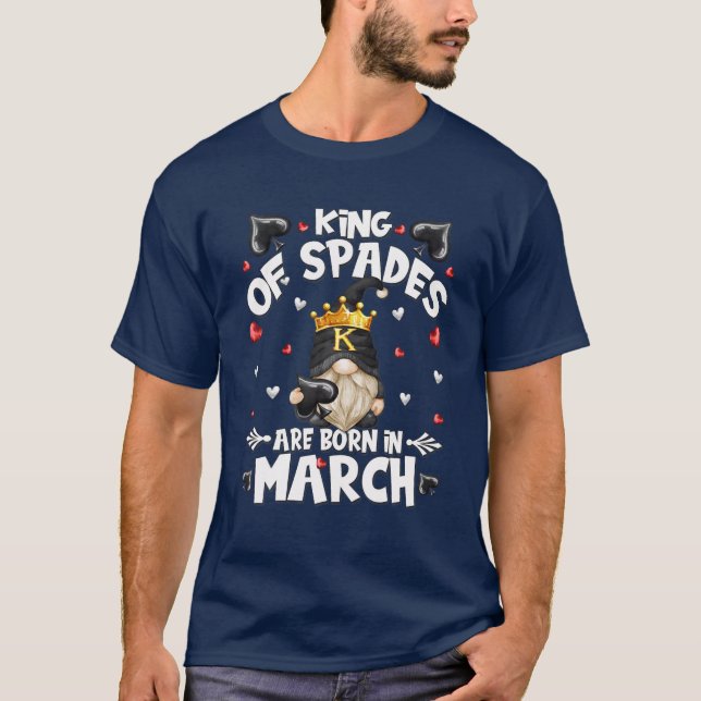 T-shirt Hommes Roi De Pique Anniversaire Gnome Poker Légen (Devant)