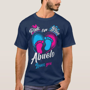 T-shirt Hommes Rose Ou Bleu Abuelo Vous Aime Genre Révéler