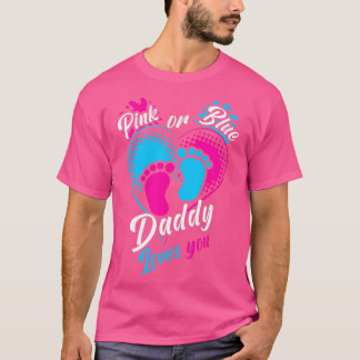 T-shirt Hommes Rose Ou Bleu Papa Vous Aime Genre Révéler P