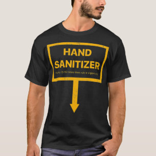 T-shirt Hommes Sanitizer main drôle adulte jaune humour ho