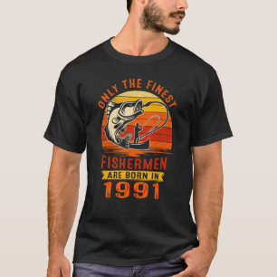 T-shirt Hommes Seuls Les Plus Beaux Pêcheurs Sont Nés En 1