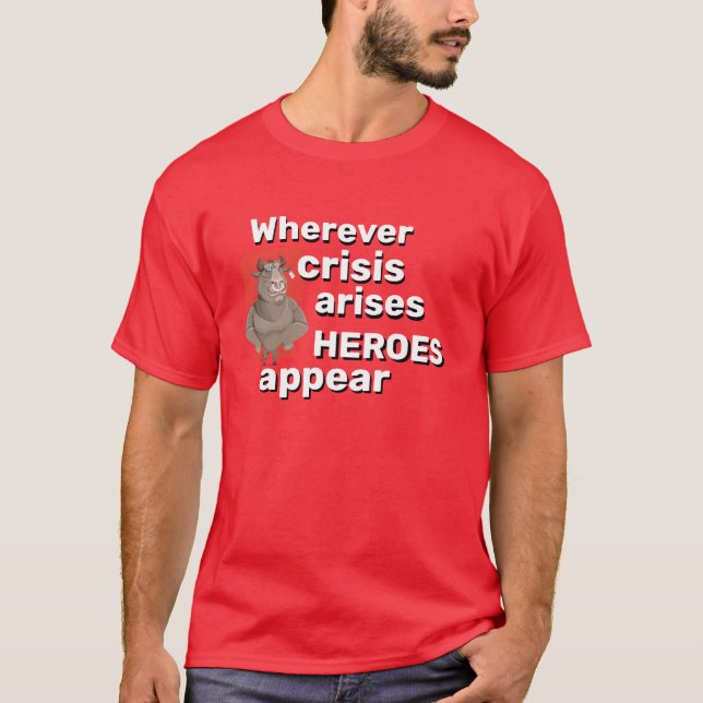 T-shirt Hommes Sportswear Cadeau HÉROS DE BULL HÉROS APPAR (Devant)