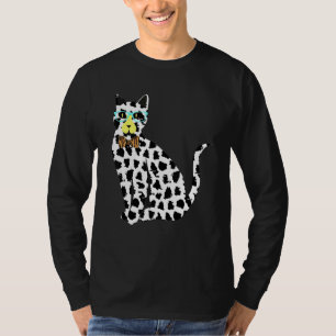 T-shirt Hommes Stylish Kitten Animaux Pointés Chat À Sungl