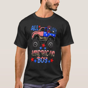 T-shirt Hommes Tous American Boy Monster Truck Racing Inde