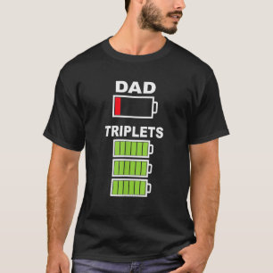 T-shirt Hommes Triplet Papa Batterie basse pour parents fa