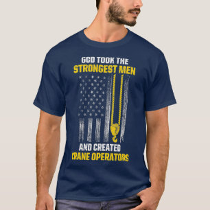 T-shirt Hommes US Drapeau Opérateur de grue Hommes les plu
