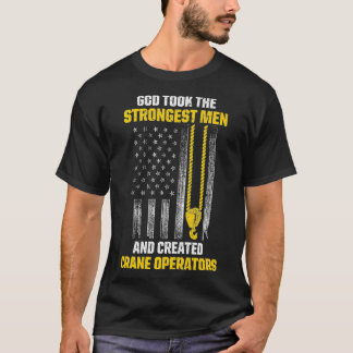 T-shirt Hommes US Drapeau Opérateur de grue Hommes les plu