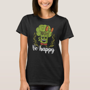 T-shirt Hommes Ve Happy Be Happy Broccoli Dumbbell Vegan V