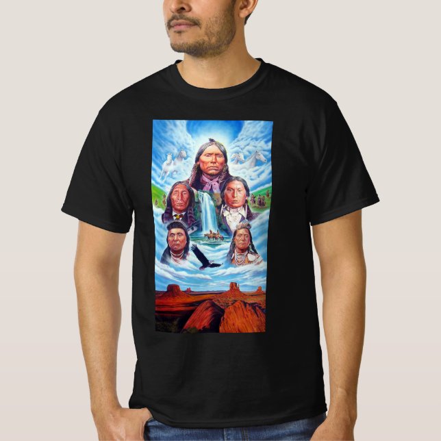T-shirt Hommes Vêtements Mode Amérindiens Peinture (Devant)