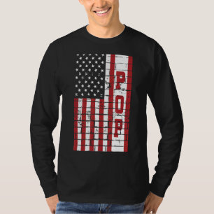 T-shirt Hommes Vintage Américain Drapeau Pop 60e Pour Fath
