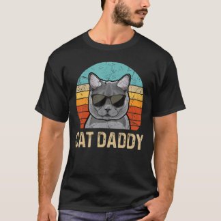 T-shirt Hommes Vintage Cool britannique Shorthair Chat Pap