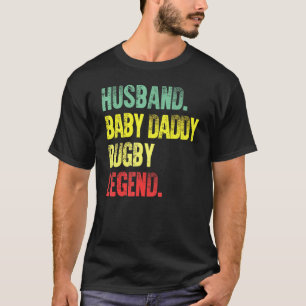 T-shirt Hommes Vintage mari bébé papa Rugby Légende