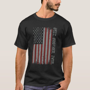 T-shirt Hommes Vintage Meilleur Frère Jamais Drapeau Améri