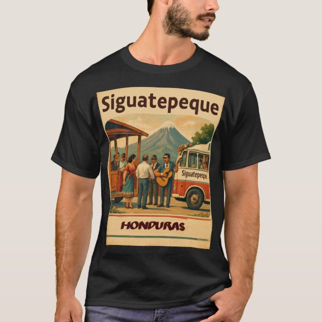 T-shirt  Honduras SIGUATEPEQUE Retro poster (Devant)