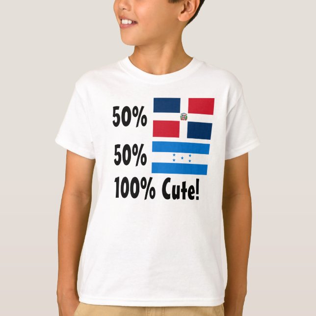 T-shirt Hondurien du Dominicain 50% de 50% 100% mignon (Devant)