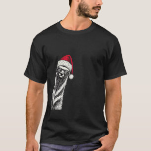 T-shirt Honey Badger Noël Santa Hat Pajama Funny Xmas
