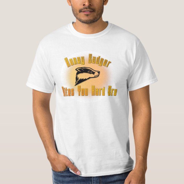 T-shirt Honey Badger Vous Met Dur Brun (Devant)