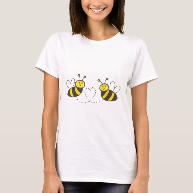 T-shirt Honey Bees with Heart (Devant)