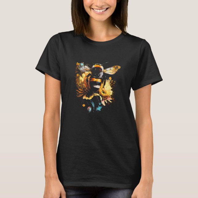T-shirt Honeybee and bumble bee for American hive beekeepe (Devant)