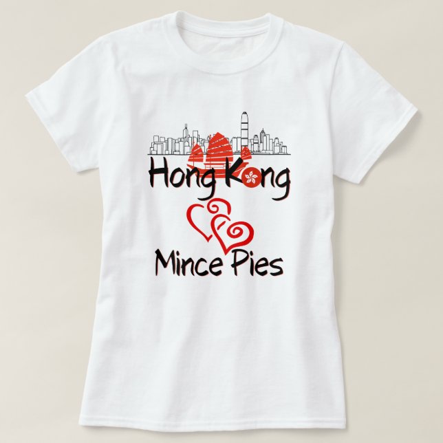 T-shirt Hong Kong aime les minces tartes (Design devant)