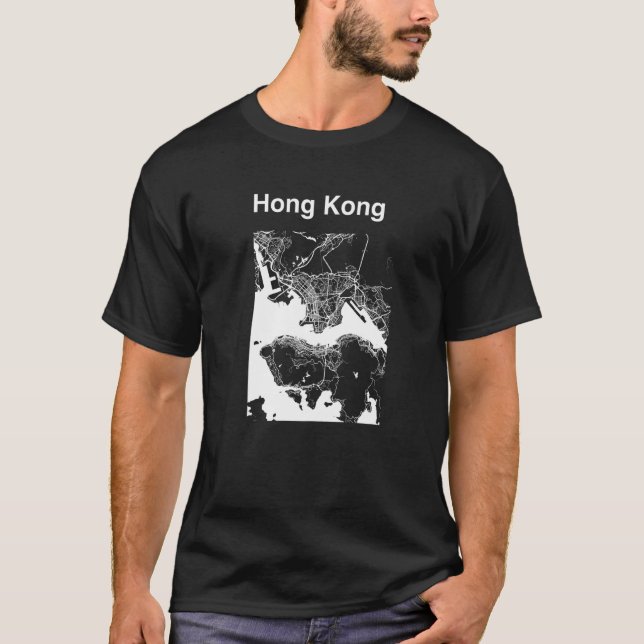 T-shirt Hong Kong China Classic City Map Graphic (Devant)