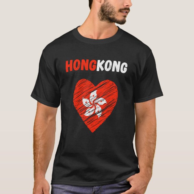 T-shirt Hong Kong Flag Holiday Hong Kong Heart Hongkonger  (Devant)