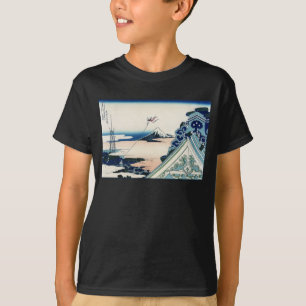 T-shirt Honganji Temple Vista du Mont Fuji Bois japonais