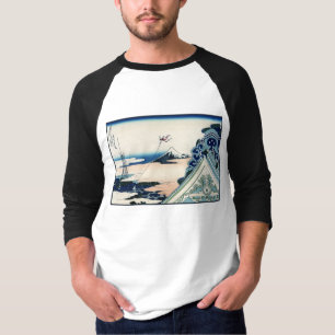 T-shirt Honganji Temple Vista du Mont Fuji Bois japonais