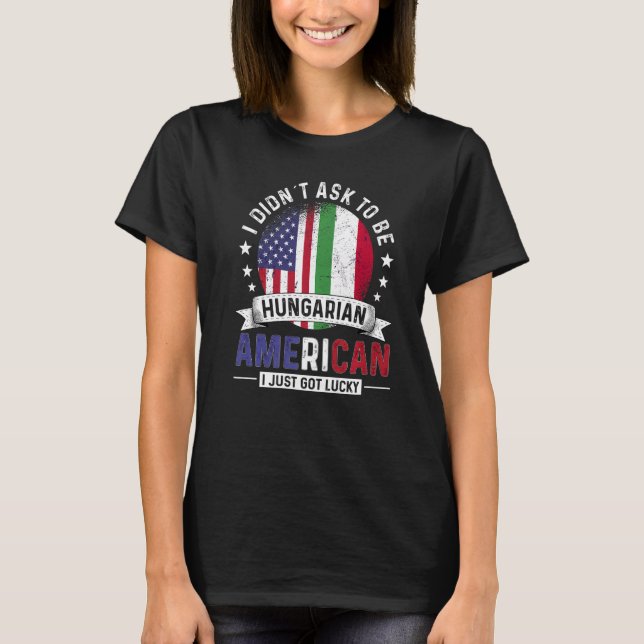 T-shirt Hongrie États-Unis Drapeaux Fierté Hongrie F (Devant)