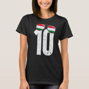 T-shirt Hongrie Joueur de football Numéro 10 drapeau hongr