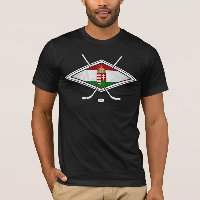 T-shirt hongrois de hockey sur glace avec le nom (Devant)
