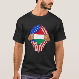 T-shirt Hongrois sang en moi Hongrie Drapeau cadeau
