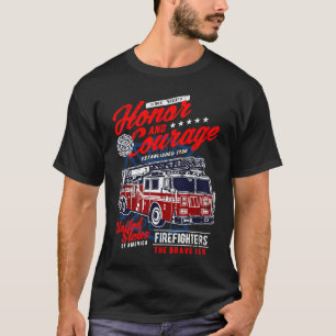 T-shirt Honneur et Courage Pompiers Sapeurs-Pompiers Camio