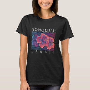 T-shirt Honolulu Hawaii Hawaii Hibiscus Fleurs Surfer S