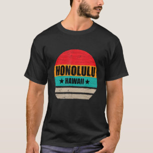 T-shirt Honolulu Hawaii Retro Vintage Sunset Us State Hono