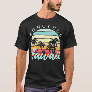 T-shirt Honolulu Hawaii Sunset Surfing
