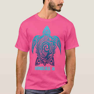 T-shirt Honolulu Hawaii Tribal Turtle Hawaii Surfer Divi H