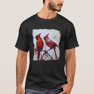 T-shirt Hoo de repêchage de l'encre cardinale rouge du Nor