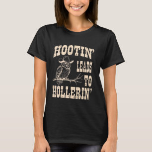 T-shirt Hootin mène à Hibou drôle de cow-boy occidental Ho