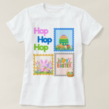 Hop Hop Hop Mignon Collage T Shirt de Pâques
